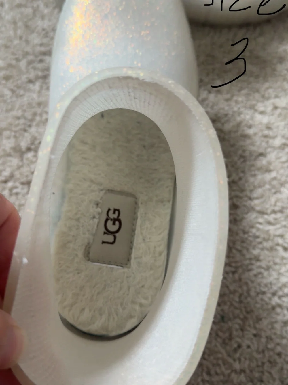 UGG Kids Iridescent White Glitter Rain Boots